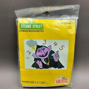 Sesame Street Von Count Needlecraft Embroidery Crafts Kit Vintage New